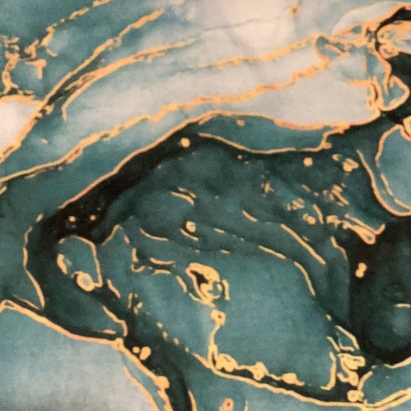 ETCYY V-Neck Tropics Top with Gold Ring Straps. NWT. Sz L. - Picture 6 of 7